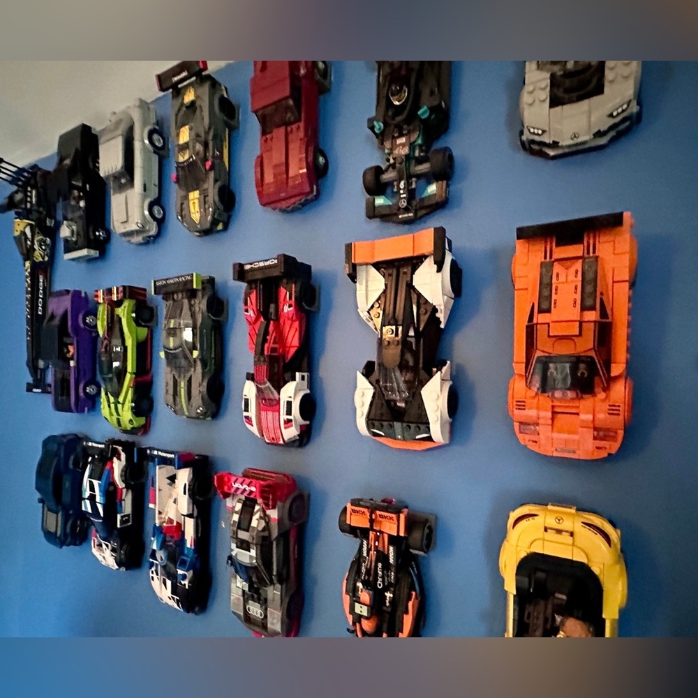 6x Lego Speed Champions Wall Mount - Set of 6, 3D Printed, For 8-Stud Cars